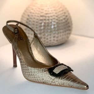 Carlos by Carlos Santana Leather Pointed Toe Stilettos